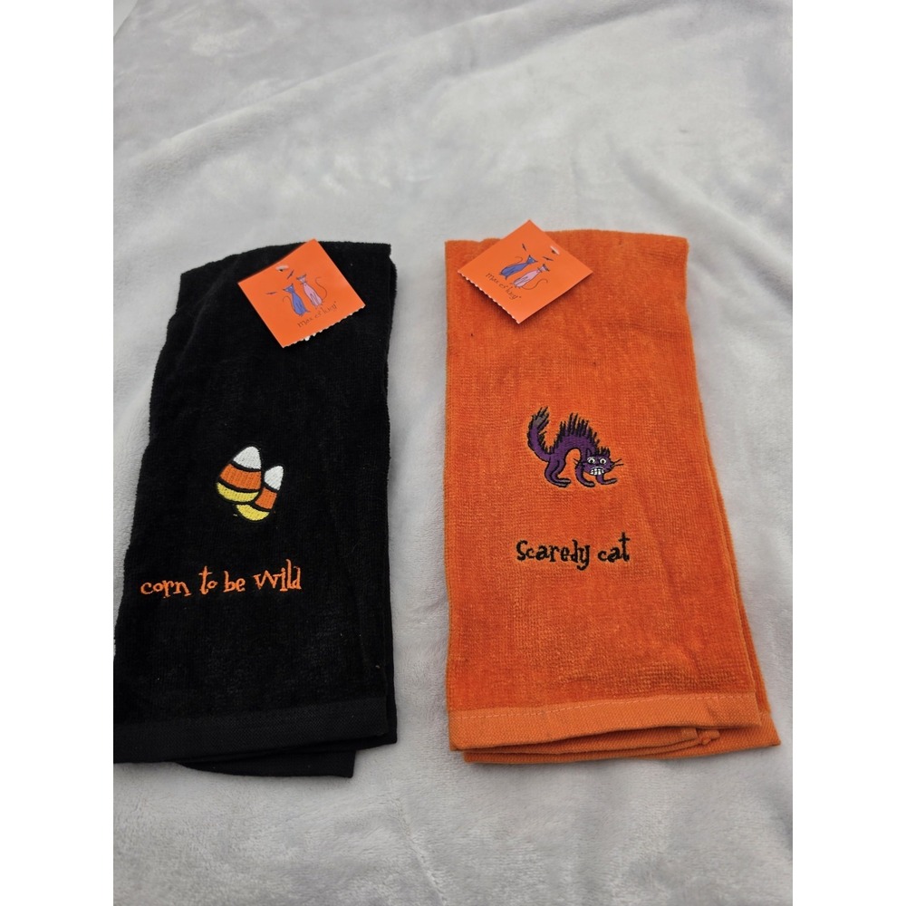Vtg Nos halloween kitchen towels 2